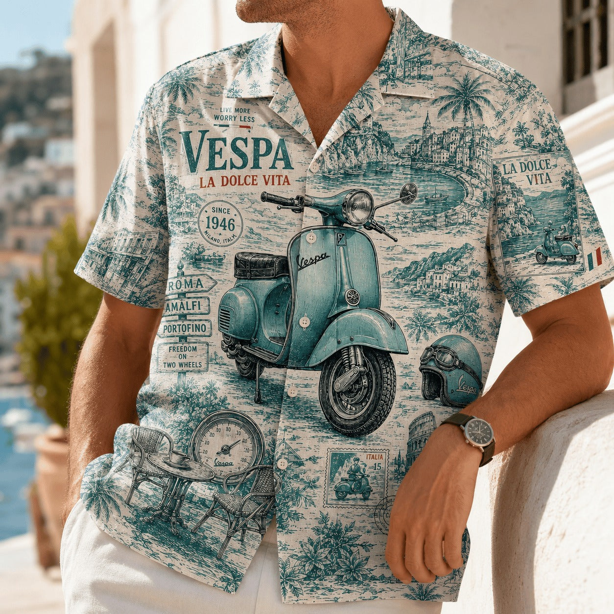 PREMIUM VESPA HAWAIIAN SHIRT