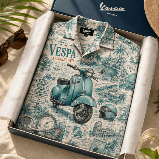 PREMIUM VESPA HAWAIIAN SHIRT