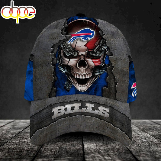 Custom Name Buffalo Bills NFL Skull Chain Baseball Classic Cap