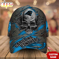 Custom Name Carolina Panthers NFL Skull Baseball Cap