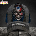 Custom Name Dallas Cowboys NFL Skull Chain Baseball Classic Cap