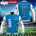 Custom Name - Detroit Lions Baseball Jacket For Fan