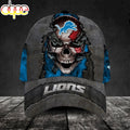 Custom Name Detroit Lions NFL Skull Chain Baseball Classic Cap
