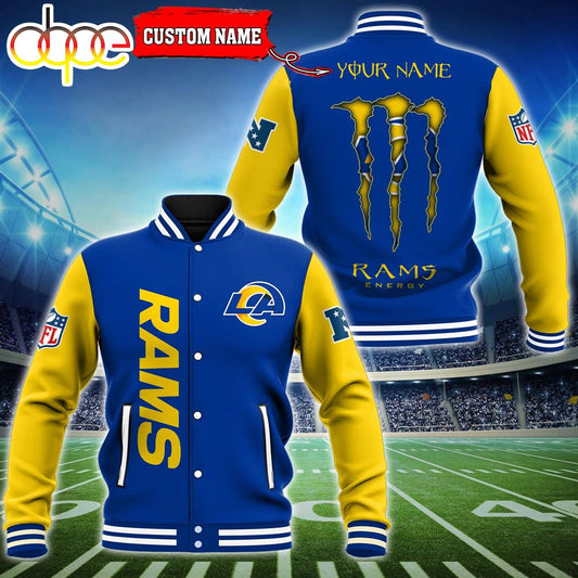 Custom Name - Los Angeles Rams Baseball Jacket For Fan