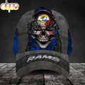 Custom Name Los Angeles Rams NFL Skull Chain Baseball Classic Cap
