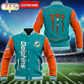 Custom Name - Miami Dolphins Baseball Jacket For Fan