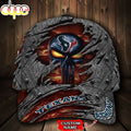 Custom Name NFL Houston Texans The Punisher Skull All Over Print 3D Classic Cap