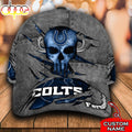 Custom Name NFL Indianapolis Colts The Punisher Skull All Over Print 3D Classic Cap