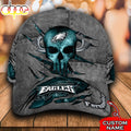 Custom Name NFL Philadelphia Eagles The Punisher Skull All Over Print 3D Classic Cap