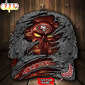 Custom Name NFL San Francisco 49Ers Skull All Over Print 3D Classic Cap