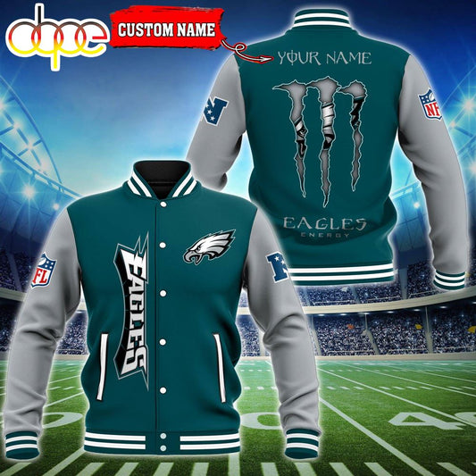 Custom Name - Philadelphia Eagles Baseball Jacket For Fan