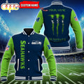 Custom Name - Seattle Seahawks Baseball Jacket For Fan