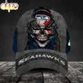 Custom Name Seattle Seahawks NFL Skull Chain Baseball Classic Cap