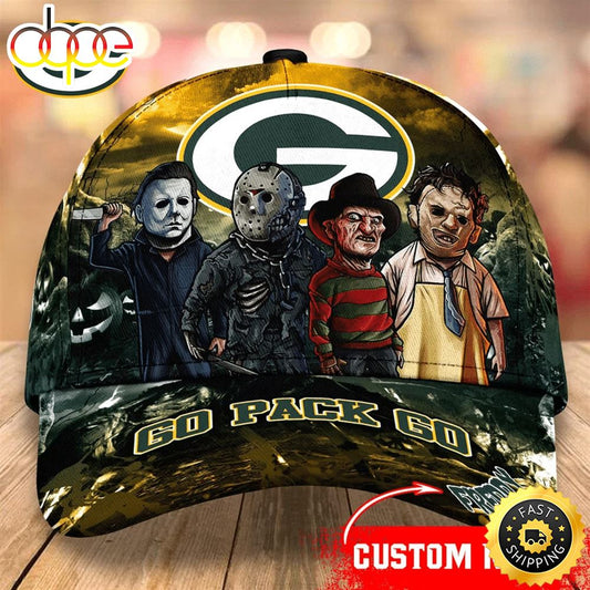 Green Bay Packers  Nfl Personalized Trending Cap Mixed Horror Movie Characters