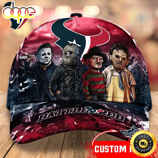 Houston Texans  Nfl Personalized Trending Cap Mixed Horror Movie Characters