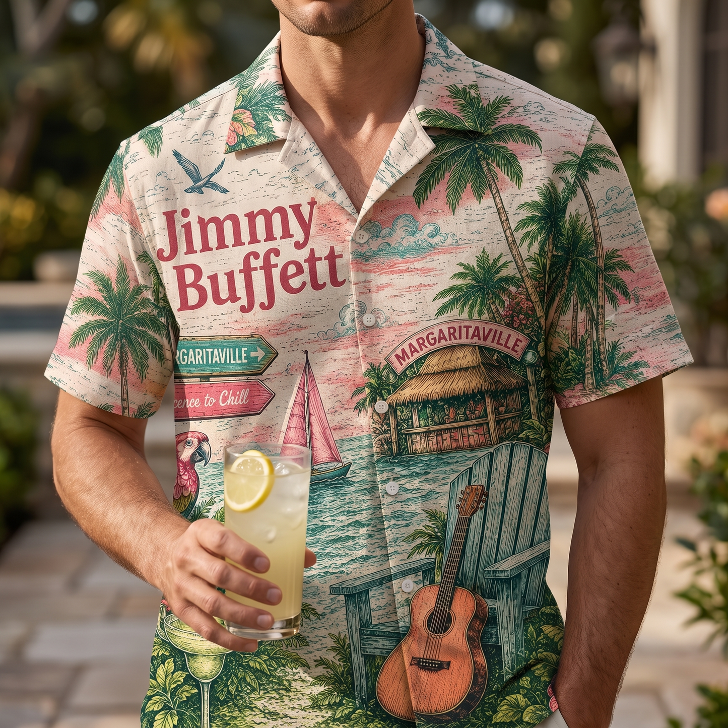 Jimmy Buffett License to Chill Hawaiian Shirt – Unisex Vintage Summer Button-Up QH