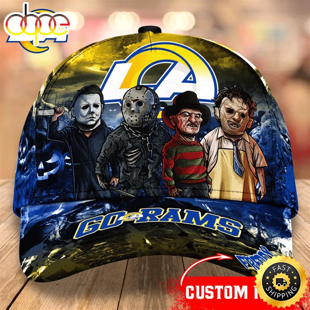 Los Angeles Rams  Nfl Personalized Trending Cap Mixed Horror Movie Characters