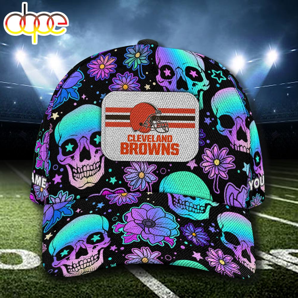 NFL Cleveland Browns Custom Name Cap Skull