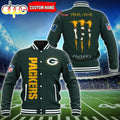 NFL Custom Name Green Bay Packers Baseball Jacket