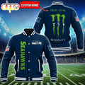 NFL Custom Name Seattle Seahawks Baseball Jacket