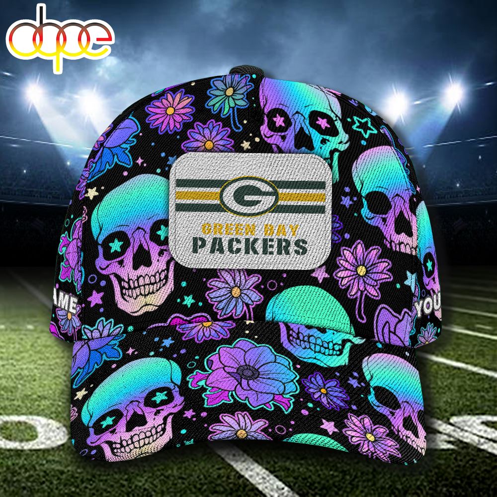 NFL Green Bay Packers Custom Name Cap Skull