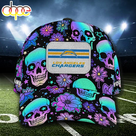 NFL Los Angeles Chargers Custom Name Cap Skull