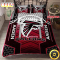 NFL Atlanta Falcons Custom Name Red Black Bedding Set