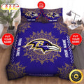 NFL Baltimore Ravens Custom Name Purple Bedding Set