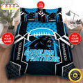 NFL Carolina Panthers Custom Name Black Blue Bedding Set