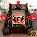 NFL Cincinnati Bengals Custom Name Black Orange Bedding Set