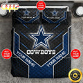 NFL Dallas Cowboys Custom Name Black Blue Bedding Set