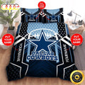 NFL Dallas Cowboys Custom Name Black Light Blue Bedding Set
