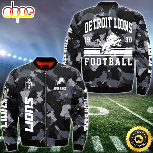 NFL Detroit Lions Bomber Jacket Custom Your Name