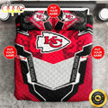 NFL Kansas City Chiefs Custom Name Red Grey Bedding Set
