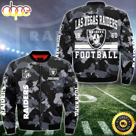 NFL Las Vegas Raiders Bomber Jacket Custom Your Name
