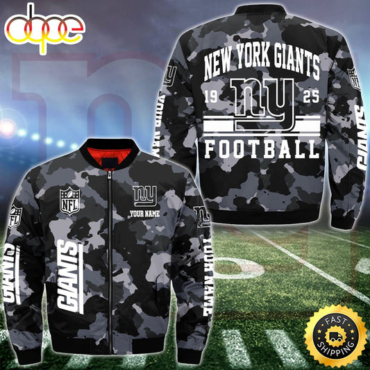 NFL New York Giants Bomber Jacket Custom Your Name
