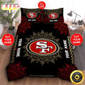 NFL San Francisco 49ers Custom Name Black Red Bedding Set