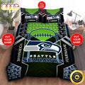 NFL Seattle Seahawks Custom Name Navy Green Bedding Set