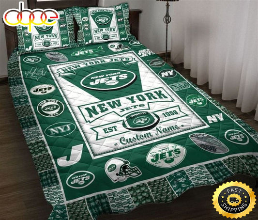New York Jets NFL Logo History Personalized Bedding Set