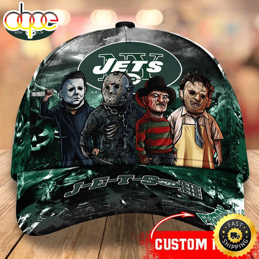 New York Jets  Nfl Personalized Trending Cap Mixed Horror Movie Characters