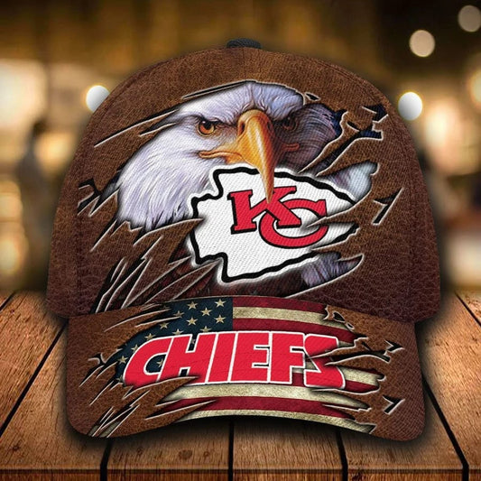 Nfl Kansas City Chiefs 3d Cap Classic Eagle Custom Name (2)