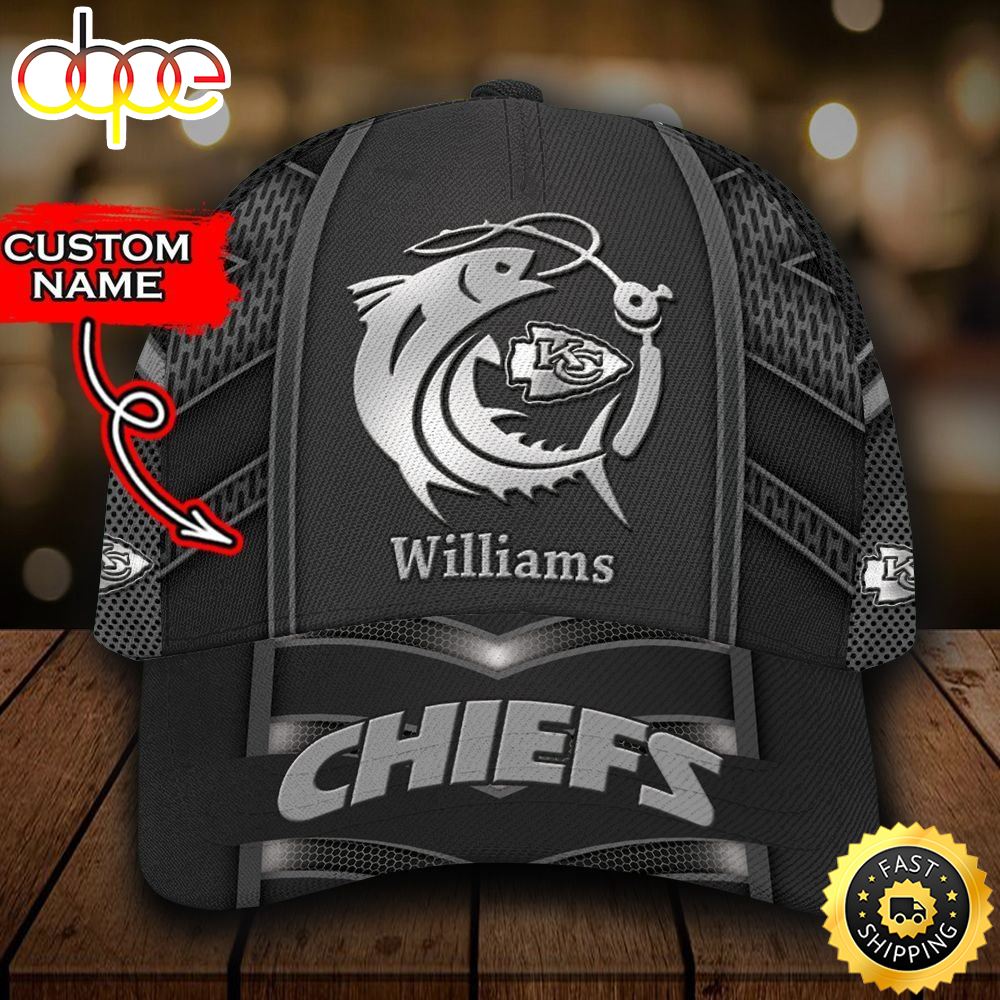 Nfl Kansas City Chiefs Fishing Custom Name 3d Cap
