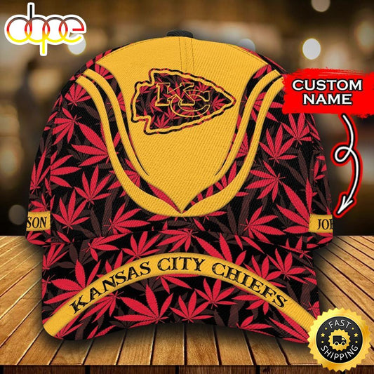 Nfl Kansas City Chiefs Weed Custom Name 3d Cap