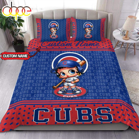 Personalized Name MLB Chicago Cubs Baseball Bedding Set