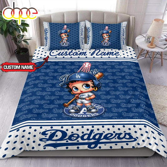Personalized Name MLB Los Angeles Dodgers Baseball Bedding Set
