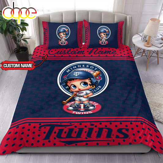 Personalized Name MLB Minnesota Twins Baseball Bedding Set