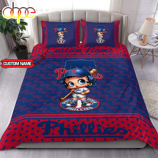 Personalized Name MLB Philadelphia Phillies Baseball Bedding Set