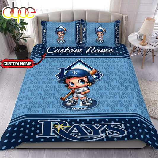 Personalized Name MLB Tampa Bay Rays Baseball Bedding Set
