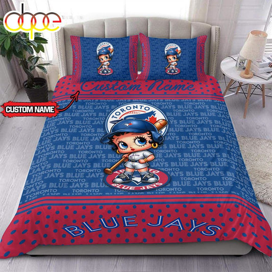 Personalized Name MLB Toronto Blue Jays Baseball Bedding Set