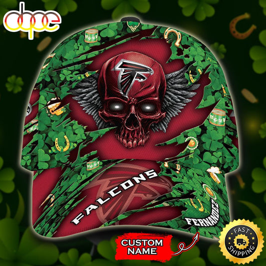 Personalized Atlanta Falcons St Patrick's Day Skull All Over Print 3D Classic Cap-TPH